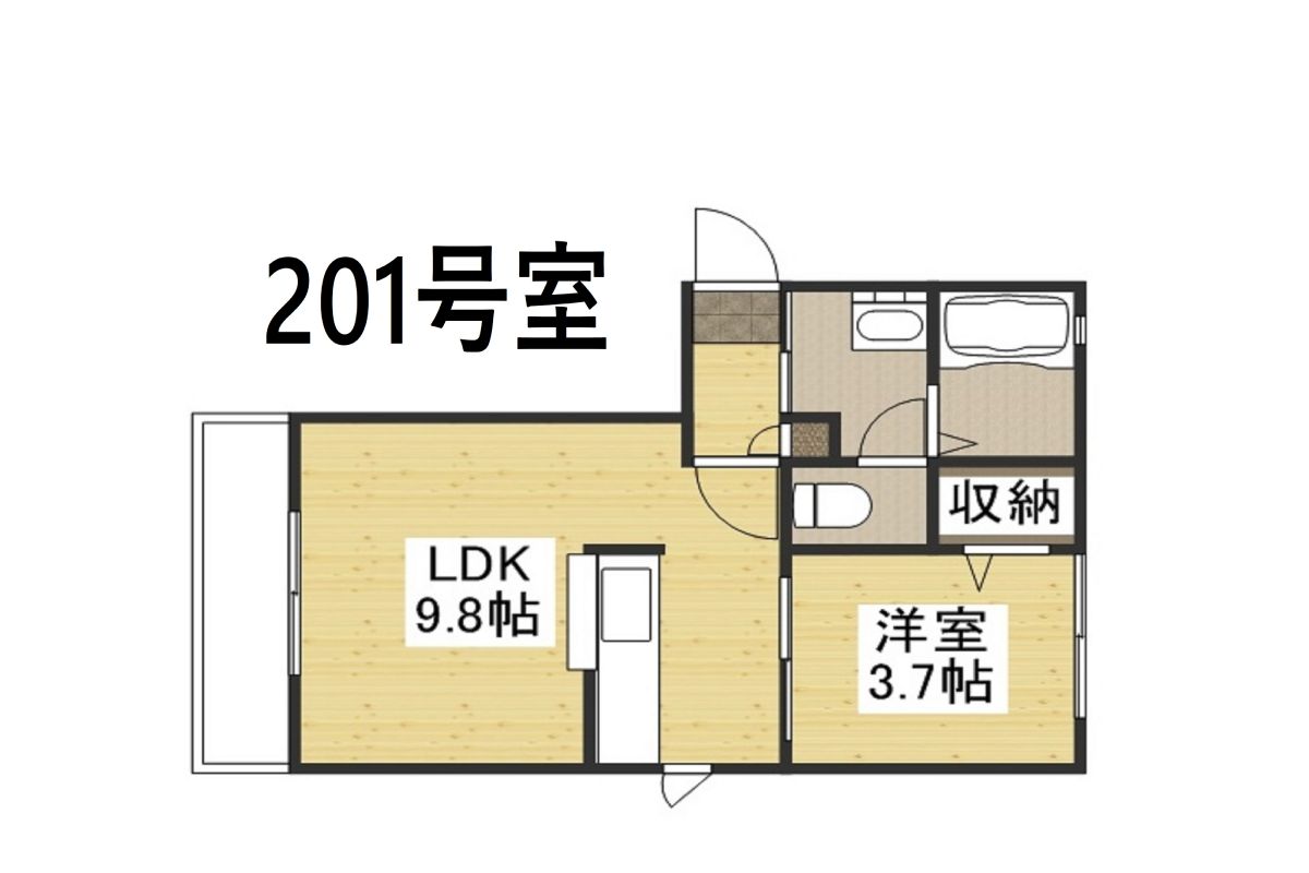 1LDKの広いお部屋です!また、カウンターキッチンですのでお料理もしやすく大変便利です^^