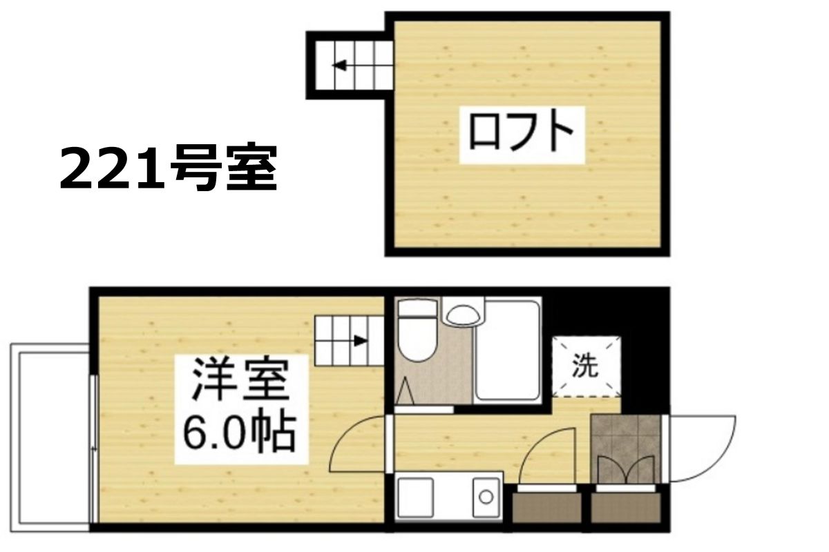 ロフトがついているので広くお部屋を使うことができますね!!