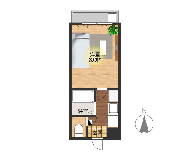 シンプルな造りのお部屋ですが、リノベーション済のデザインクロス貼りでこの価格は格安です!!人気のバス・トイレ別なのもポイントです♪