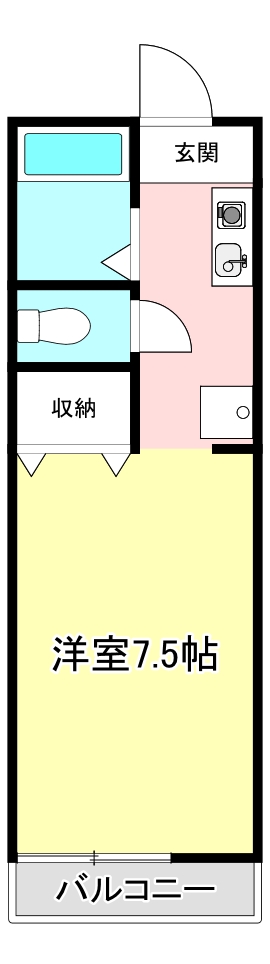 1Kタイプ。二名様までご利用頂けます。