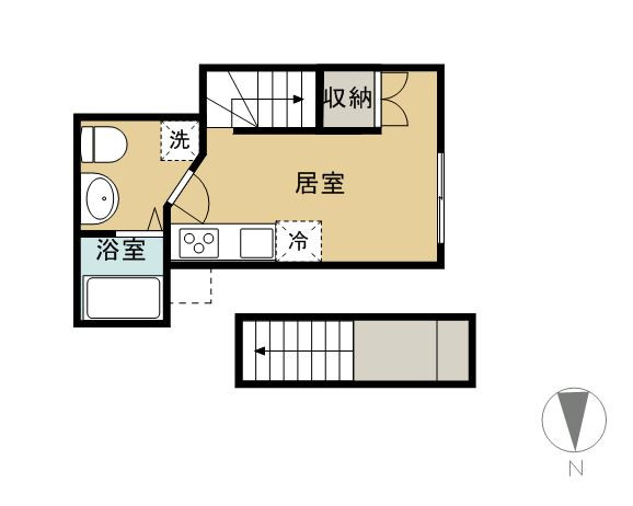 メゾネットタイプの建物になっています♪
