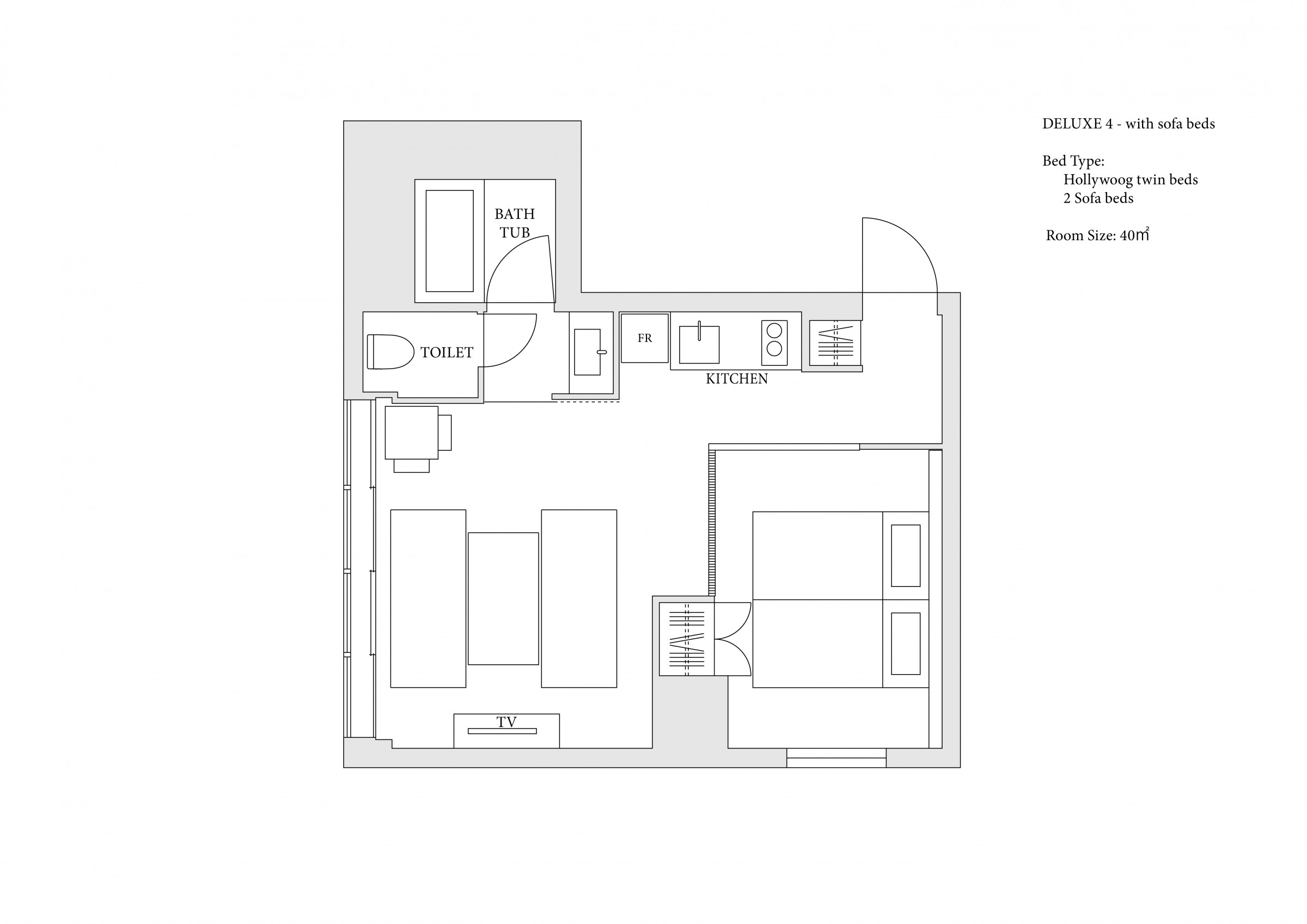 W M アパートメントホテル Mimaru東京 赤坂 マンスリー利用に最適な約40 の広いお部屋 最大4名様までご入居可能です No 東京都港区のウィークリーマンション マンスリーマンション情報 ウィークリー マンスリー