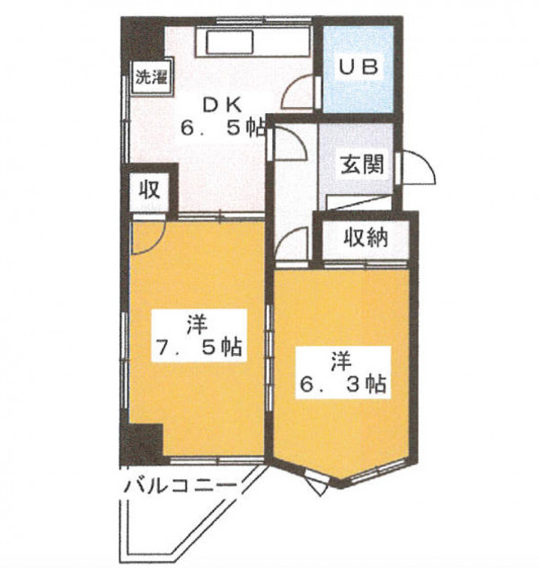 2DKのお部屋です。